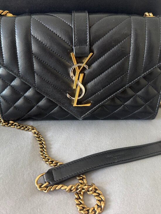 Yves Saint Laurent Handbags - YSL Envelope Bag, Small — Black Matelassé Lambskin